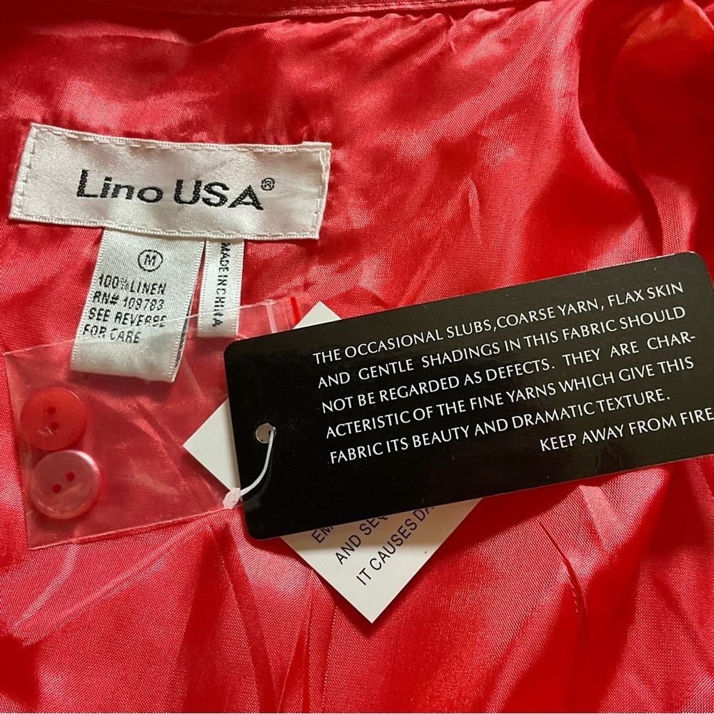 Lino USA Linen Skirt Set NWT Coral Embroidered Resort Set Coastal Midi 2-piece - Picture 8 of 16